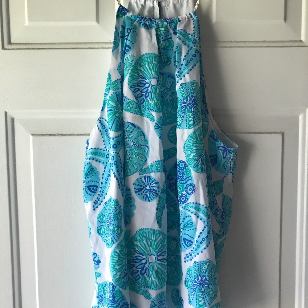 LILLY PULITZER X TARGET BLUE & WHITE HALTER TOP - XXL